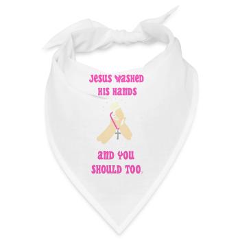 Jesus wusch sich die Hände in rosa Version - Bandana - Weiß - Vorne