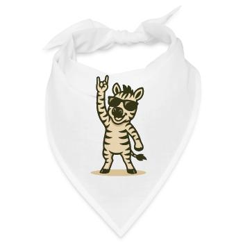 Zebra mit Zacken - Bandana - Weiß - Vorne