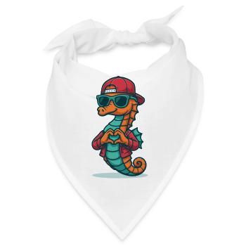 Herzreiter Seepferdchen - Bandana - Weiß - Vorne