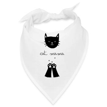 Dein Herz schlägt für Samtpfoten: Cat Mama - Bandana - Weiß - Vorne
