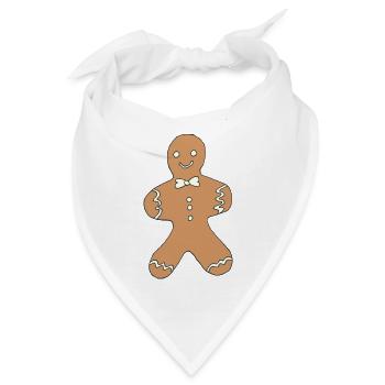 Lebkuchenmann Weihnachtsdesign - Bandana - Weiß - Vorne