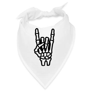 Hand Party Zeichen Skelett - Bandana - Weiß - Vorne