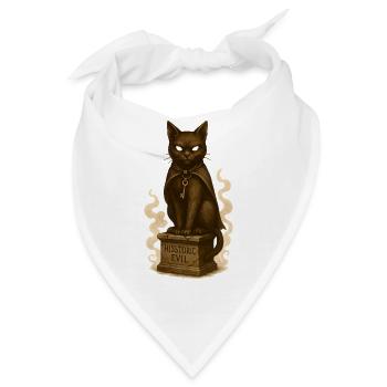 Dunkle Katzenzaubermaske - Bandana - Weiß - Vorne