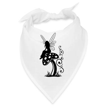 Fee Pilz Elfen Motiv Fantasy - Bandana - Weiß - Vorne