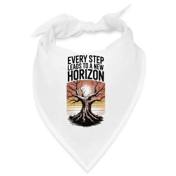 Jeder Schritt führt zu einem neuen Horizont - Bandana - Weiß - Vorne