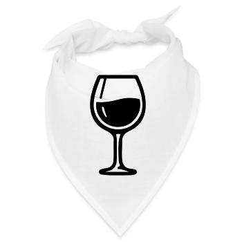 Weinglas Symbol Wein - Bandana - Weiß - Vorne