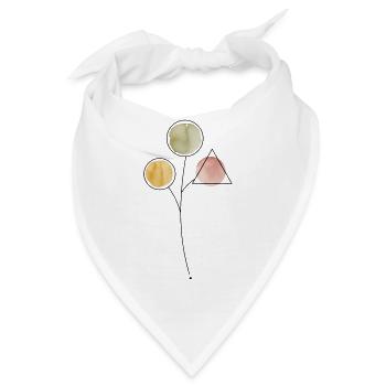 Wasserfarben Blumenlinien - Bandana - Weiß - Vorne