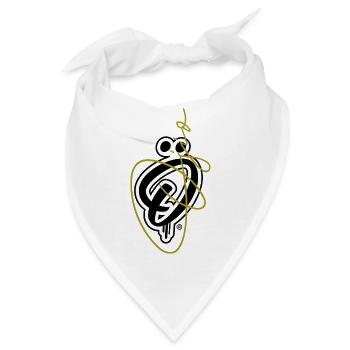 Ojio - Nur die Originale - Signatur Gold Schwarz Hintergrund - Bandana - Weiß - Vorne
