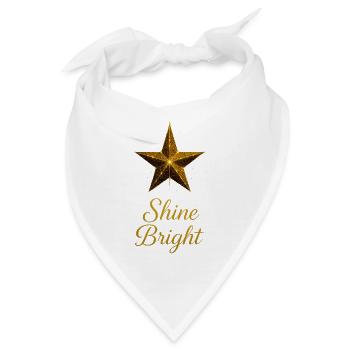 Goldener Stern Glanz - Bandana - Weiß - Vorne