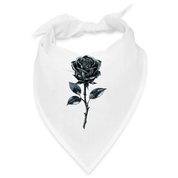 Metallische Blaue Rose - Bandana - Weiß - Vorne