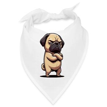 Mops Möpse Mopsbesitzer Mopsliebhaber Mopshalter - Bandana - Weiß - Vorne