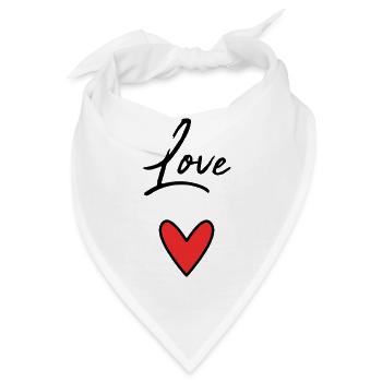 HERZ. ICH LIEBE DICH. NUR LIEBE. LIEBE. ICH LIEBE DICH - Bandana - Weiß - Vorne
