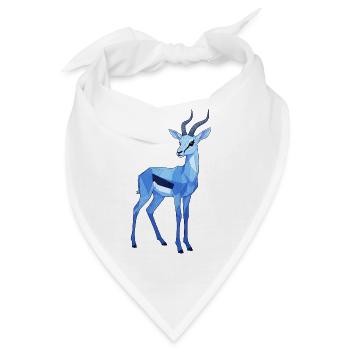 Blauer Geo-Rehbock - Bandana - Weiß - Vorne