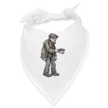 Trauriger Bettler | Straßenwanderer Becher - Bandana - Weiß - Vorne