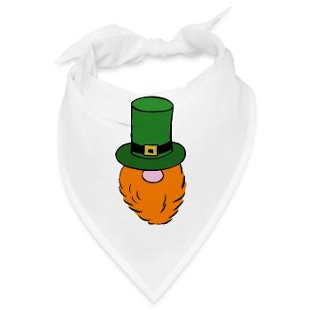 Grüner Leprechaun Hut - Bandana - Weiß - Vorne