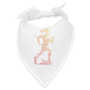 Puristisches Running Thema - Bandana - Weiß - Vorne