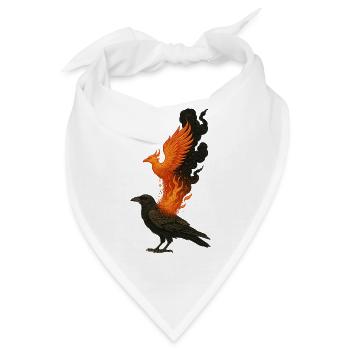 Raben-Phönix-Feuer-Renaissance-Vogel-Mythos - Bandana - Weiß - Vorne