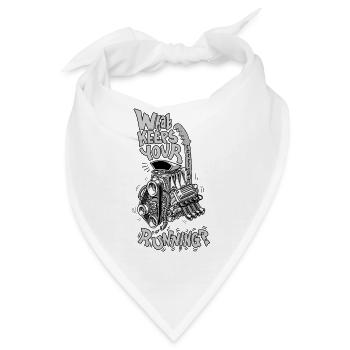 1482_WhatKeepsYourMotorRunning-GRAY - Bandana - Weiß - Vorne