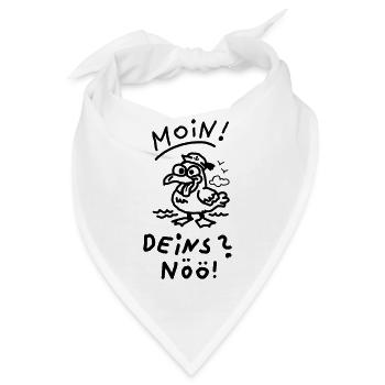 Moin Deins Nöö Möwe Nordisch Meer Witziger Spruch - Bandana - Weiß - Vorne