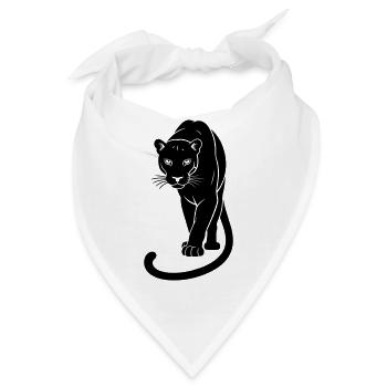 Schwarzer Jaguar - Bandana - Weiß - Vorne