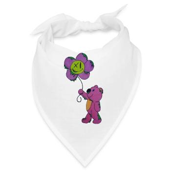 Pink Blütenfreund Panda - Bandana - Weiß - Vorne