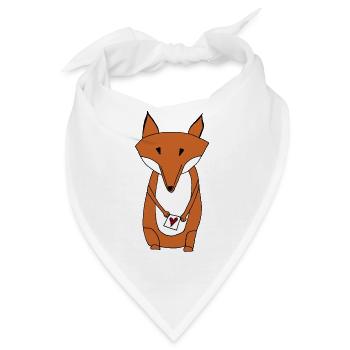Mr Fox Loveletter / Herr Fuchs mit Liebesbrief - Bandana - Weiß - Vorne