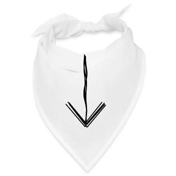 Pfeil nach unten handgezeichnet - Bandana - Weiß - Vorne