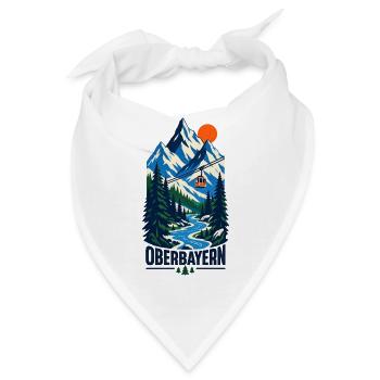 Oberbayern Bergpanorama mit Seilbahn - Bandana - Weiß - Vorne