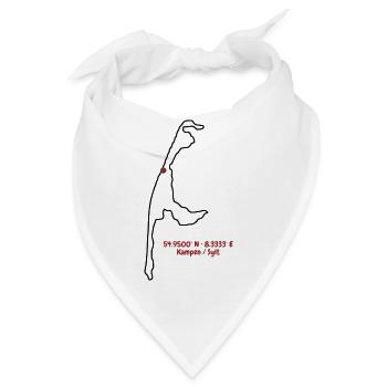 Kampen Sylt Koordinaten Insel Silhouette - Bandana - Weiß - Vorne