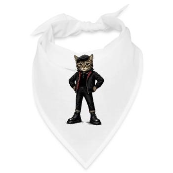  UK Katze Ska-Reggae Rockmusik Ska-Punk - Bandana - Weiß - Vorne