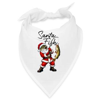 Santa Fish angeln Weihnachtsmann mit Fischkopf ang - Bandana - Weiß - Vorne