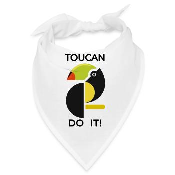 Abstrakter Tukan TOUCAN DO IT - Bandana - Weiß - Vorne