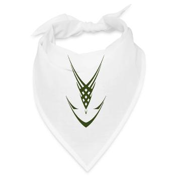 Geometrische Grün-Verflechtung - Bandana - Weiß - Vorne