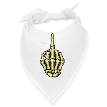 Skeletthand Mittelfinger - Bandana - Weiß - Vorne