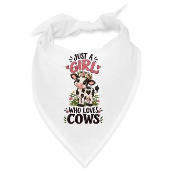 Just A Girl Who Loves Cows Farm Animal Lover Art - Bandana - Weiß - Vorne