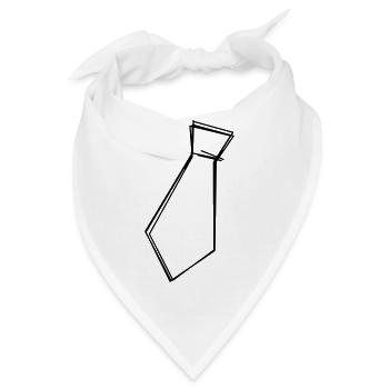 Krawatte handgezeichnet - Bandana - Weiß - Vorne