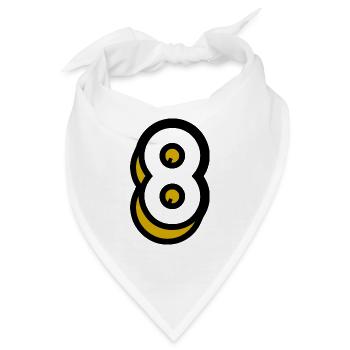 8. 8 JAHRE. 8. JUBILÄUM. GEBURTSTAG 8 JAHRE - Bandana - Weiß - Vorne