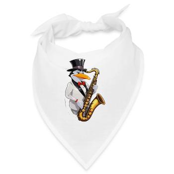 Jazzy Pinguin - Bandana - Weiß - Vorne