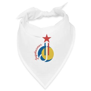 Jugokosmos Jugoslawien Geschenk Jugo Tito SFRJ - Bandana - Weiß - Vorne