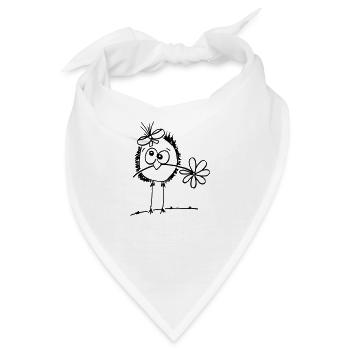 süßer Vogel mit Blume im Schnabel - Bandana - Weiß - Vorne