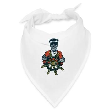 Toter Seemann mit Steuerrad - Bandana - Weiß - Vorne