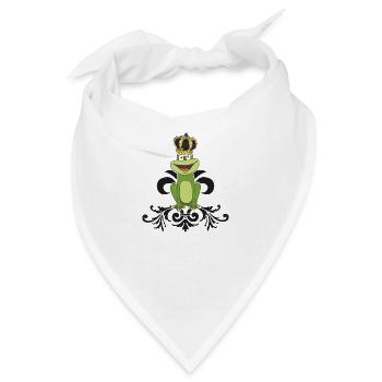 Frosch "Froschkönig" König Frosch am Froschteich - Bandana - Weiß - Vorne
