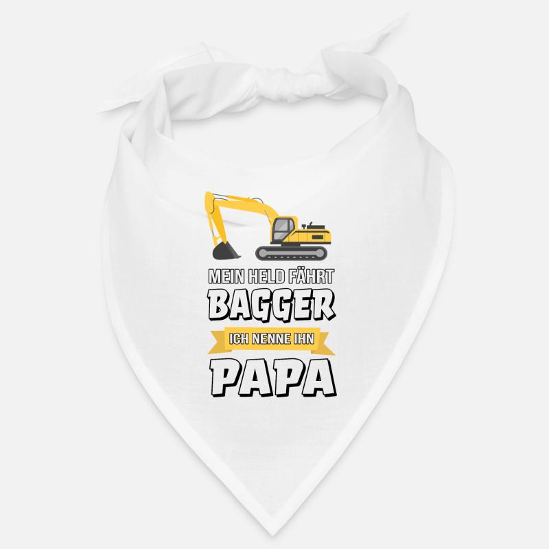 Bagger Baggerfahrer Bauarbeiter Papa Geschenk - Bandana - Weiß