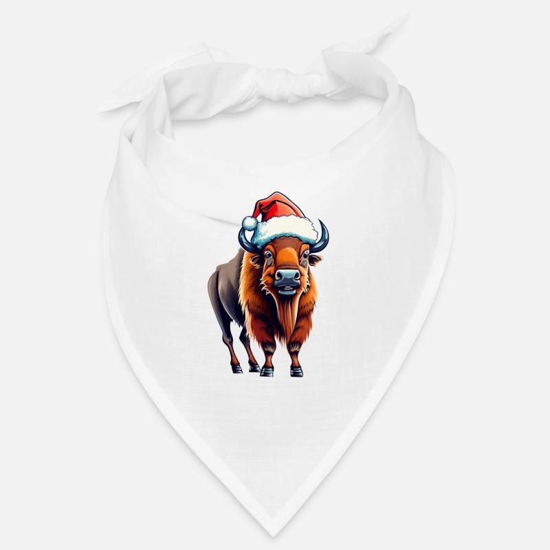 Bison Christmas Santa Bandana