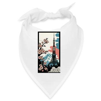 Tokyo Poster - Bandana - Weiß - Vorne