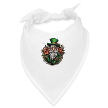 Leprechaun / Kobold / grün / Ginger / Irland - Bandana - Weiß - Vorne