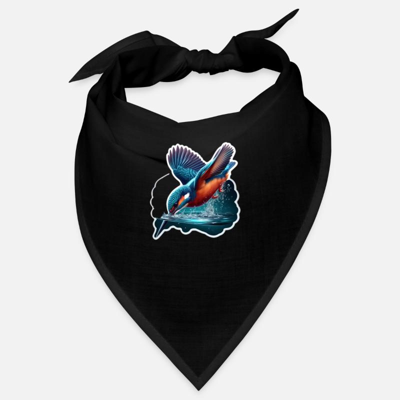 Eisvogel taucht in Wasser ein Bandana
