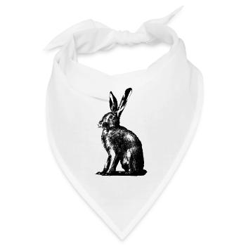 Feldhase / european hare / rabbit - Bandana - Weiß - Vorne