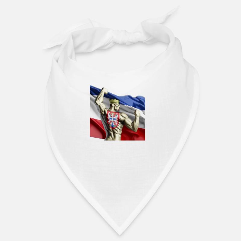 Muscleman tient le drapeau serbe Bandana