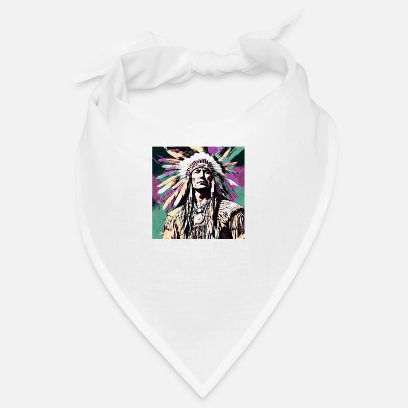winnetou,indianer,illustration,graffiti,bunt,beige Bandana